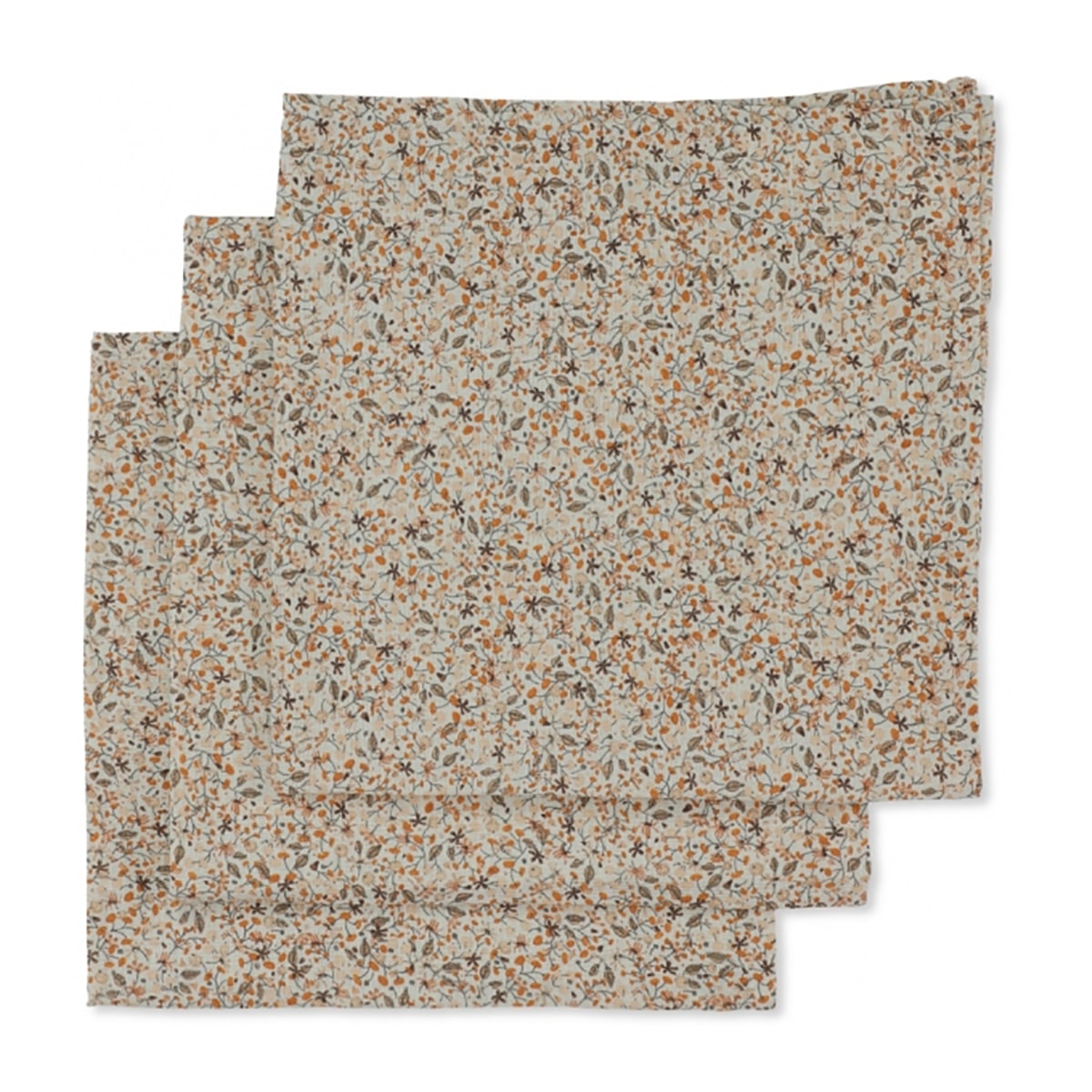DELISTED Konges Sløjd Musselin Tuch-Set „Flower Field“, 65cm, 3er-Set