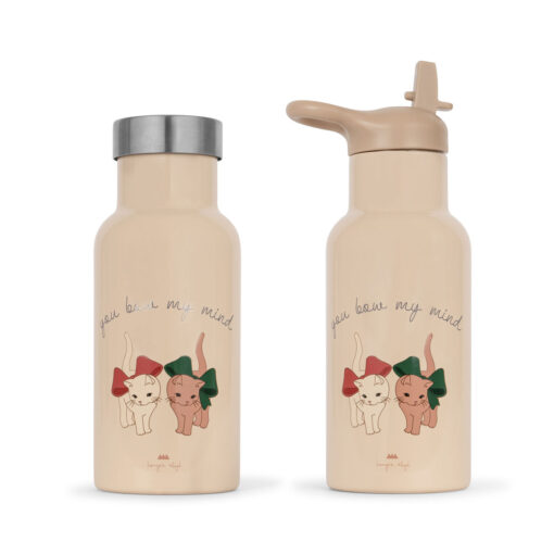 DELISTED Konges Sløjd Edelstahl-Trinkflasche „Bow Kitty“ 350ml