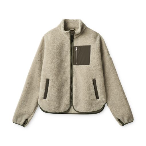 Liewood Sherpa Erwachsenen Jacke Nelson „Nebelgrau / Army brown“