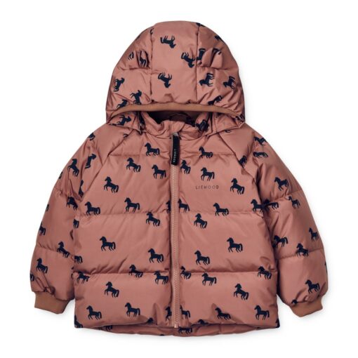 Liewood Polle Daunenjacke für Kinder „Horses / Dark rosetta“, Gr. 68-104