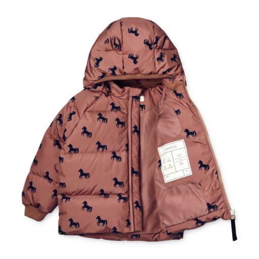 Liewood Polle Daunenjacke für Kinder „Horses / Dark rosetta“, Gr. 68-104 – Bild 3