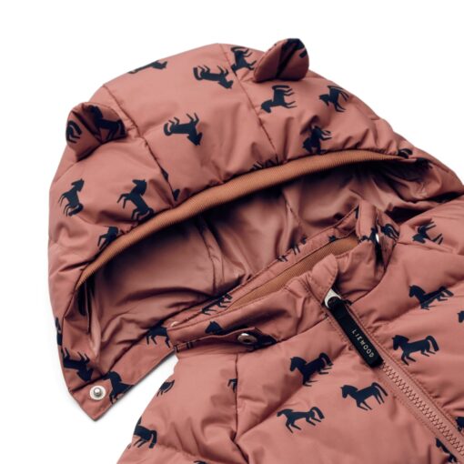 Liewood Polle Daunenjacke für Kinder „Horses / Dark rosetta“, Gr. 68-104 – Bild 4