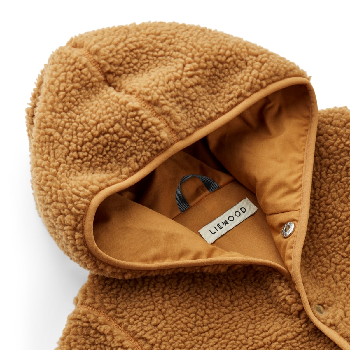 Liewood Fraser Baby-Overall „Golden caramel“, Teddystoff, Gr. 56-92 – Bild 6
