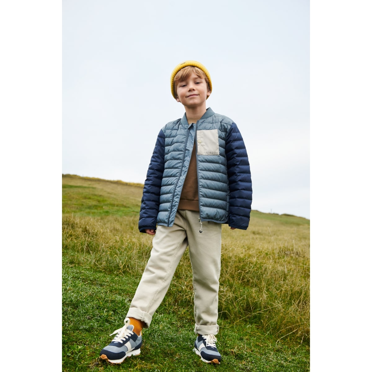 Liewood leichte Daunen-Steppjacke Lauge „Whale blue mix“, Gr. 80-128 – Bild 7