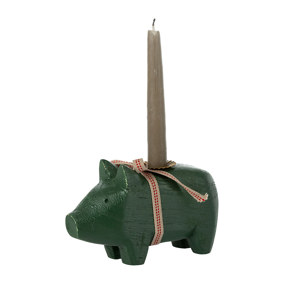 DELISTED Maileg Holzschwein, dunkelgrün, Kerzenhalter, small, 1-flammig, 10cm – Bild 2