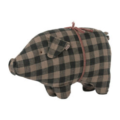 DELISTED Maileg Stoffschwein „Grün kariert“, Leinen, small, H16cm
