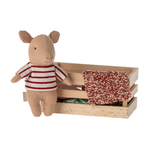Maileg Kuscheltier Glücksschwein mit Holzkiste „Mädchen“, H11cm