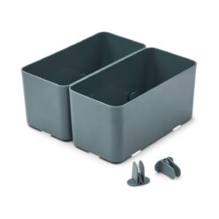 Liewood Aufbewahrungssystem Jamal „Whale blue“, large, 2er-Set, 21x10,5cm