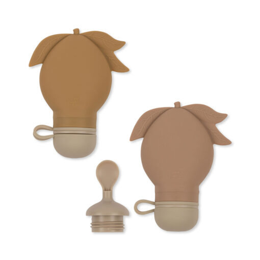 Konges Sløjd Silikon Smoothie-Beutel-Set „Almond / Blush“