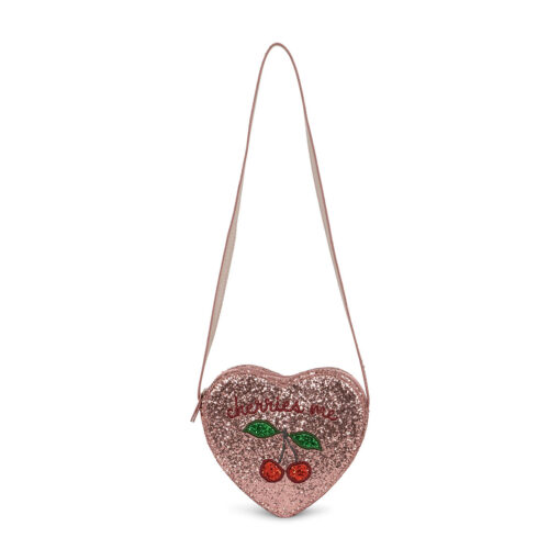DELISTED Konges Sløjd Glitzer-Schultertasche Tut für Kinder „Cherry“