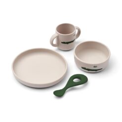 Liewood Vivi Silikon Geschirr-Set „Carlos / Sandy“, 4er-Set