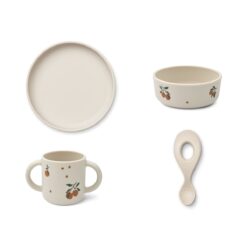 Liewood Vivi Silikon Geschirr-Set „Peach / Sandy “, 4er-Set
