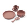 Liewood Vivi Silikon Geschirr-Set „Horses / Dark rosetta“, 4er-Set