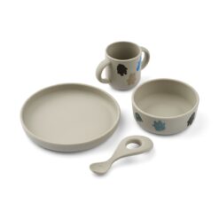 Liewood Vivi Silikon Geschirr-Set „Monster / Mist“, 4er-Set