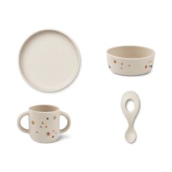 Liewood Vivi Silikon Geschirr-Set „Star bright / Sandy“, 4er-Set