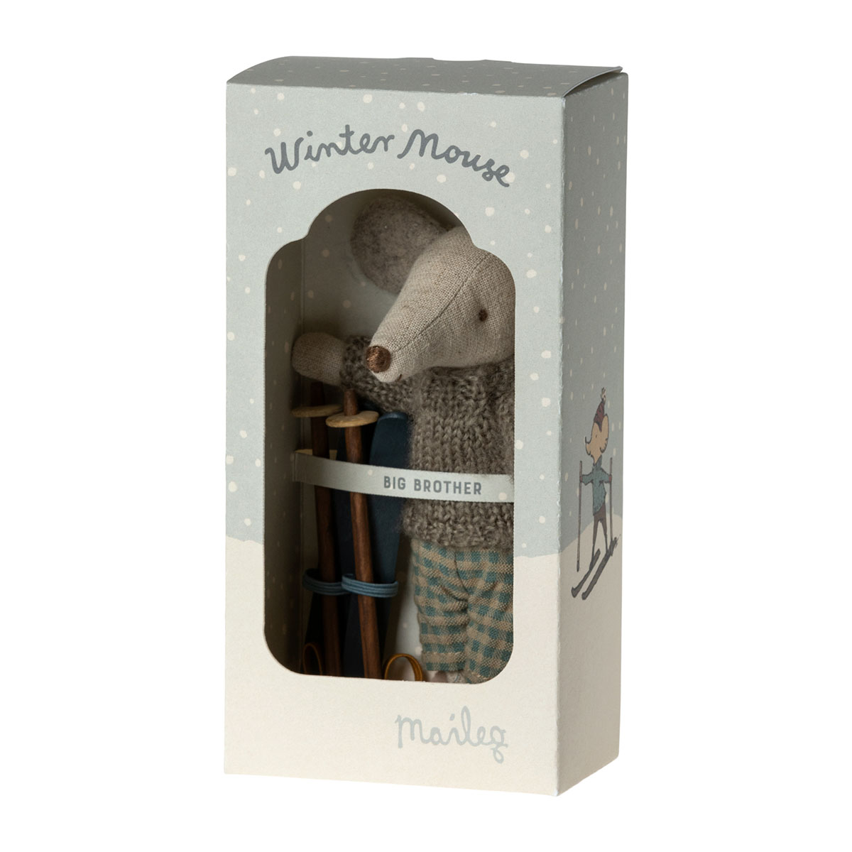 Maileg Großer Bruder Wintermaus mit Ski, H13cm – Bild 3