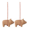Maileg Weihnachtsbaumschmuck 2er-Set Holzschwein „altrose“