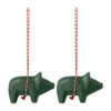 Maileg Weihnachtsbaumschmuck 2er-Set Holzschwein „dunkelgrün“