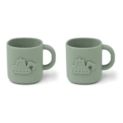Liewood 3D Silikon-Tassen-Set Chaves „Faun Green“, 2er-Pack