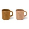 Liewood 3D Silikon-Tassen-Set Chaves „Tuscany rose / Golden caramel“, 2er-Pack