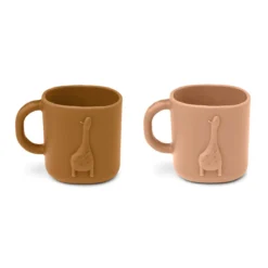 Liewood 3D Silikon-Tassen-Set Chaves „Tuscany rose / Golden caramel“, 2er-Pack