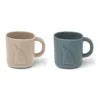 Liewood 3D Silikon-Tassen-Set Chaves „Dark sandy / Whale blue“, 2er-Pack