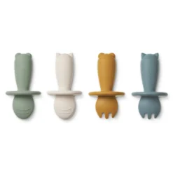 Liewood Baby-Besteck-Set Avril „Faune green multi mix“