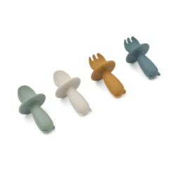 Liewood Baby-Besteck-Set Avril „Faune green multi mix“