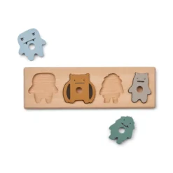 Liewood Holz-Puzzle Suki „Blue fog multi mix“