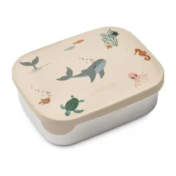 Liewood Snackbox aus Edelstahl und Silikon mit Meerestieren