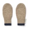 Liewood Baby-Fäustlinge Pipi aus Merionwolle „Oat / Classic navy“, 0-12M, OEKO-TEX®