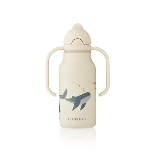DELISTED Liewood Edelstahl Trinkflasche Kimmie „Sea creature / Sandy“ mit Griffen