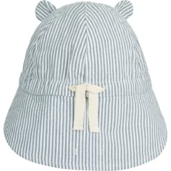 Liewood Wende-Sonnenhut Gorm „Blue wave/creme de la creme“, Leinen