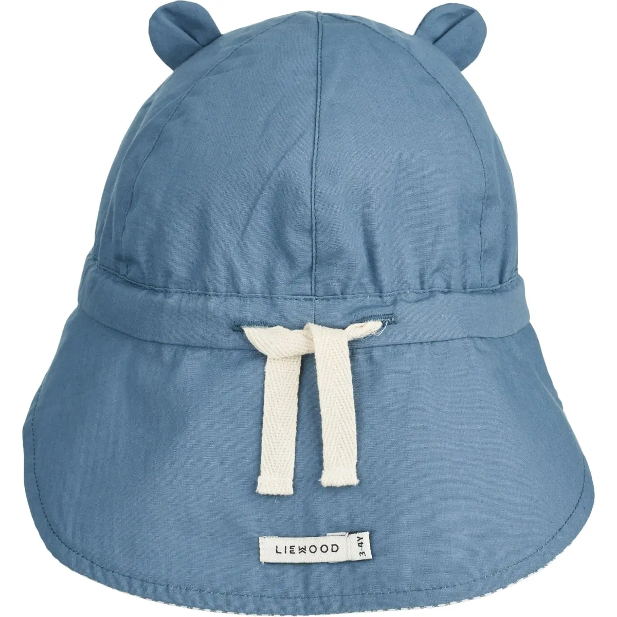 Liewood Wende-Sonnenhut Gorm „Blue wave/creme de la creme“, Leinen