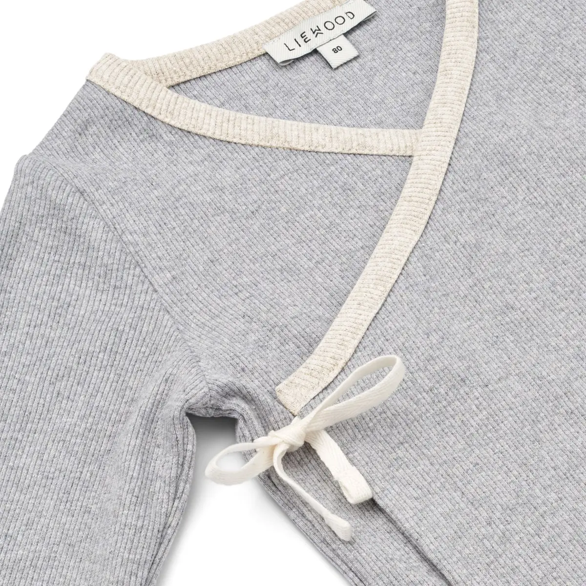 Liewood Wickelshirt Tadeo „Light grey melange“, gerippt