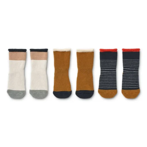 Liewood Antirutsch-Socken Eloy „Classic navy / Sandy“, 3er-Set, Gr. 17-28 – Bild 2
