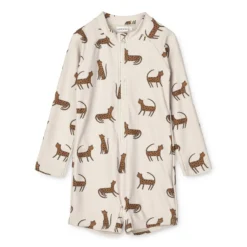 Liewood Schwimm-Jumpsuit Max „Leopard / Sandy“, LSF 40+