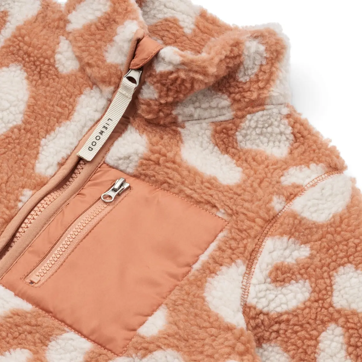 Liewood Nolan Sherpa Jacke für Kinder „Mega leo / Tuscany rose“