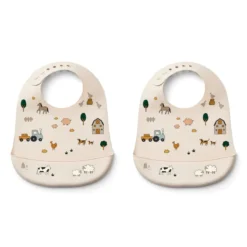 Liewood Tilda Silikon Lätzchen „Farm Sandy“, 2er Set