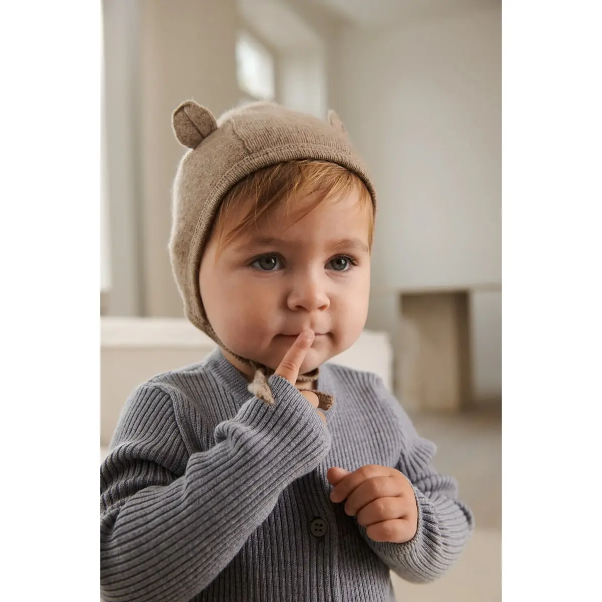 Liewood Baby-Kaschmirmütze Amir „Oat melange“