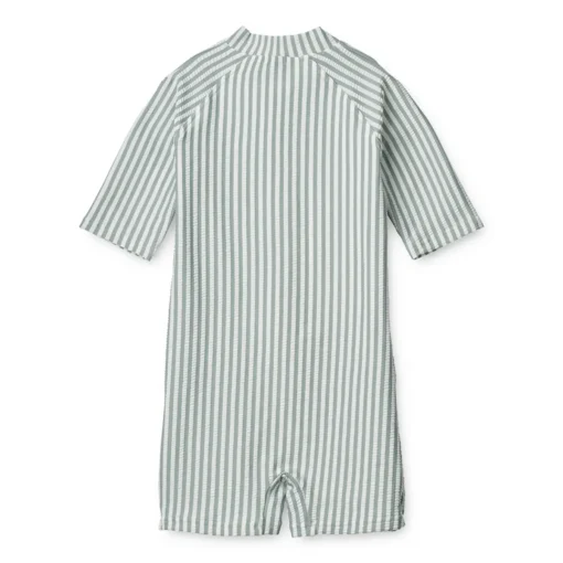 Liewood Max Schwimm-Jumpsuit „Sea blue / white“, Seersucker