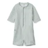 Liewood Max Schwimm-Jumpsuit „Sea blue / white“, Seersucker