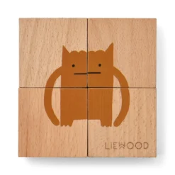Liewood Puzzleblöcke Aage „Monster / Nature“ aus Buchenholz