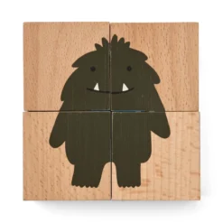 Liewood Puzzleblöcke Aage „Monster / Nature“ aus Buchenholz