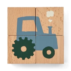 Liewood Puzzleblöcke Aage „Vehicle / Nature“ aus Buchenholz