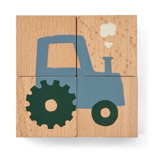 Liewood Puzzleblöcke Aage „Vehicle / Nature“ aus Buchenholz