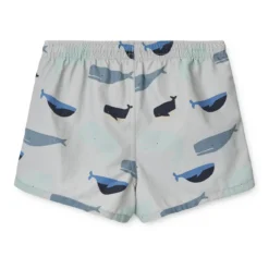 Liewood Aiden Kinder-Badeshorts „Whales / Cloud blue“
