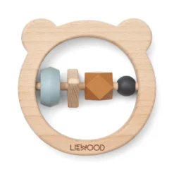 Liewood Avada Wooden Rattle, Sea blue mix