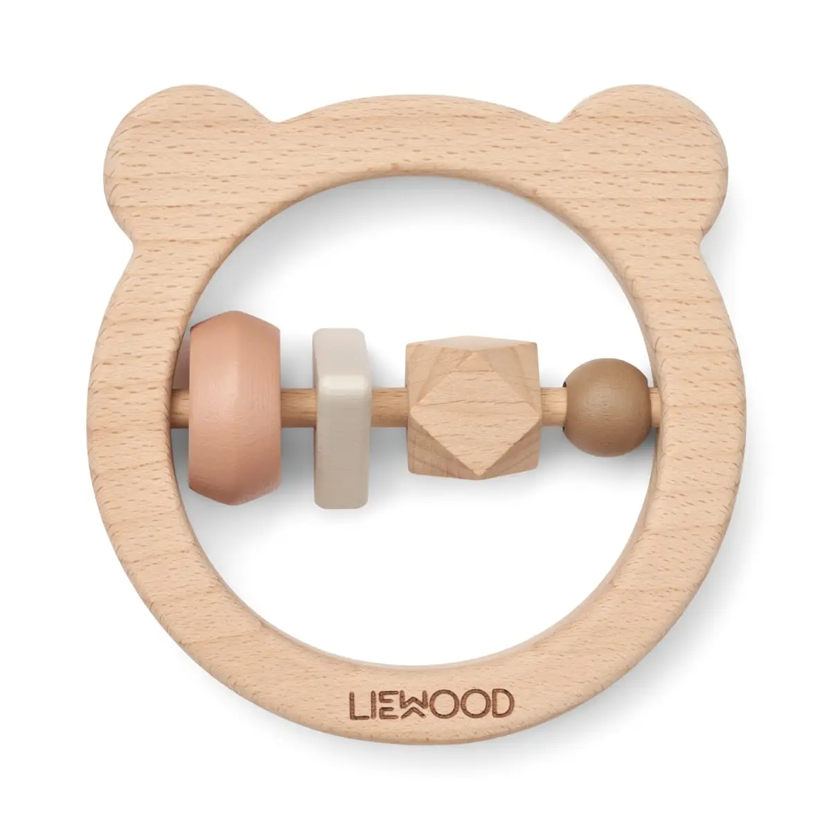 Liewood Avada Wooden Rattle, Oat mix