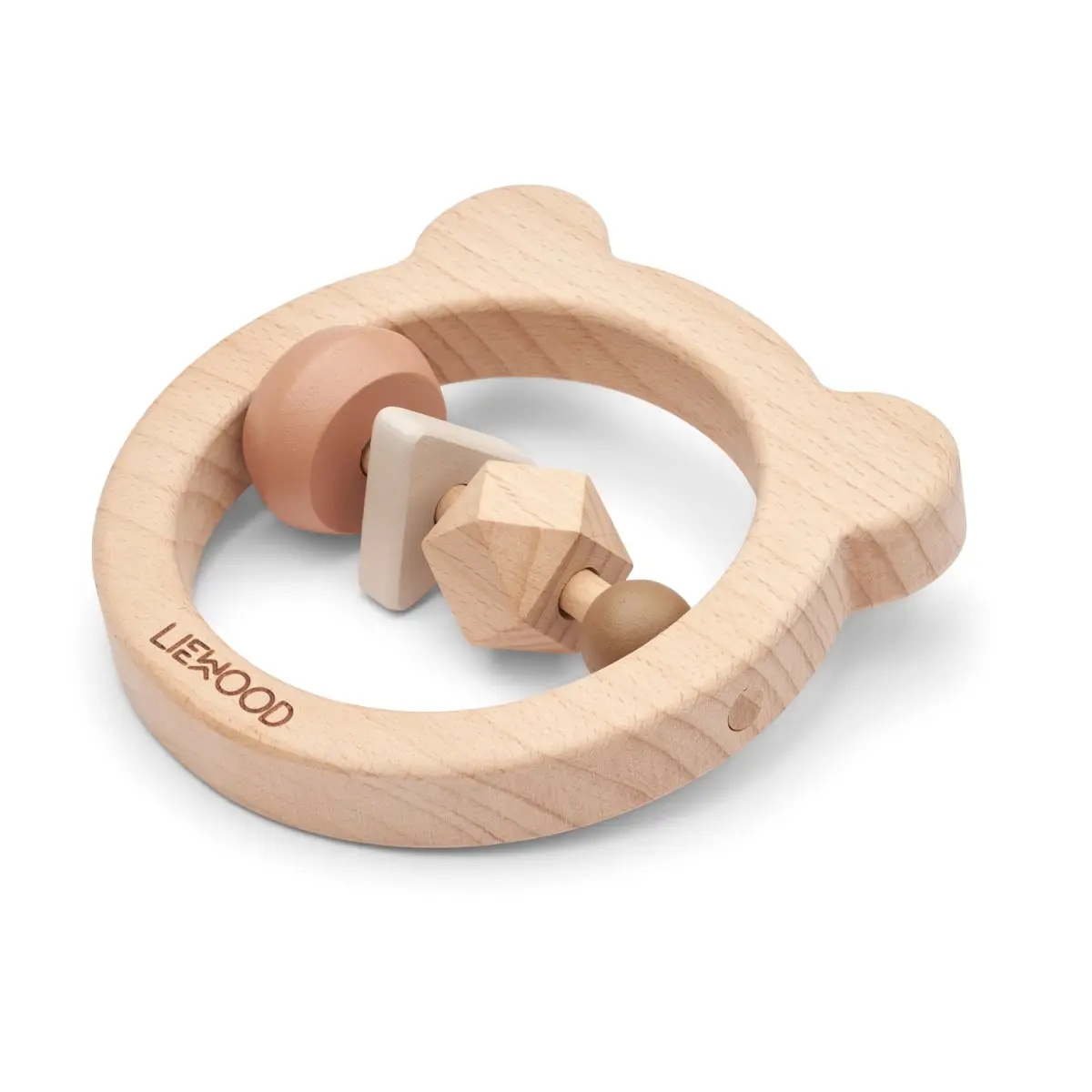 Liewood Avada Wooden Rattle, Oat mix